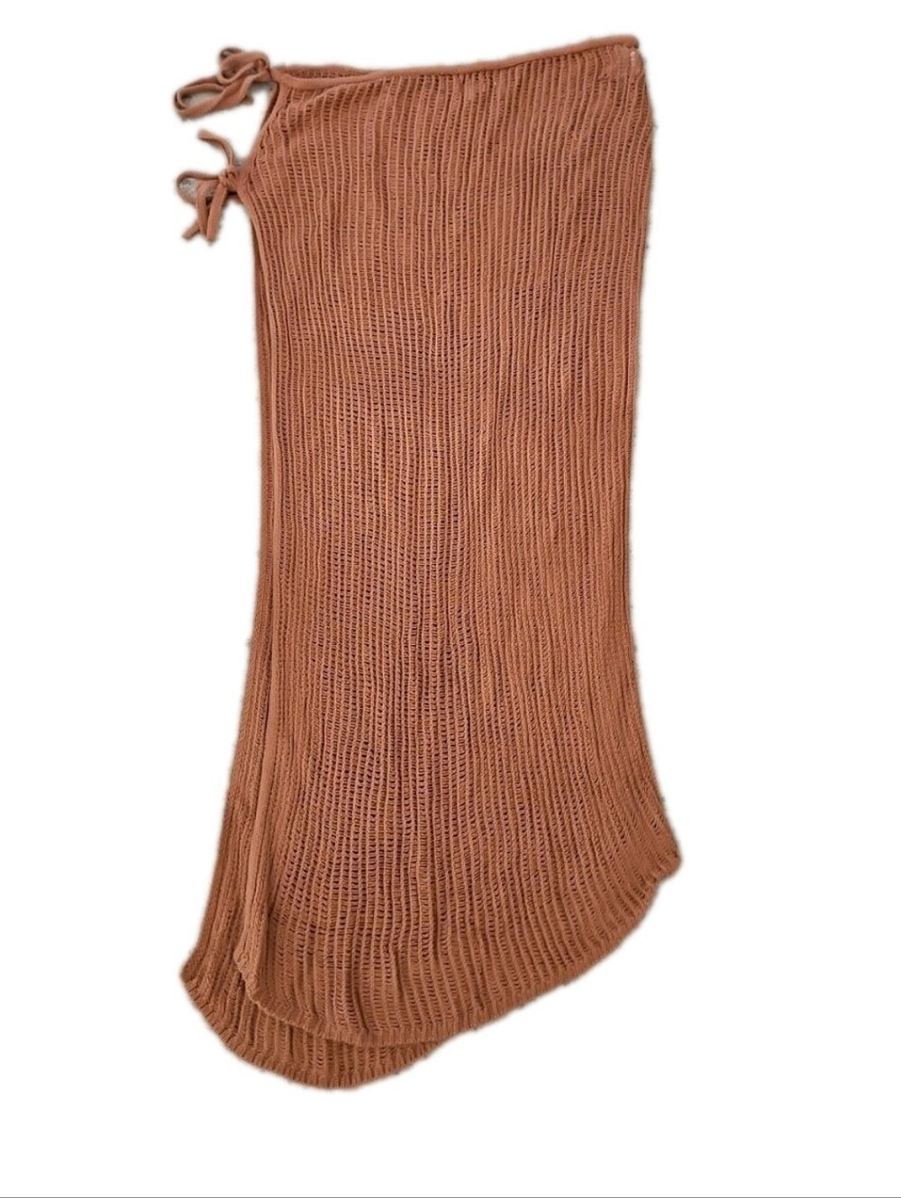 Aerie Womens Brown Crochet Wrap Tie Lightweight Beach Sarong In Horizon L/XL - Picture 5 of 10